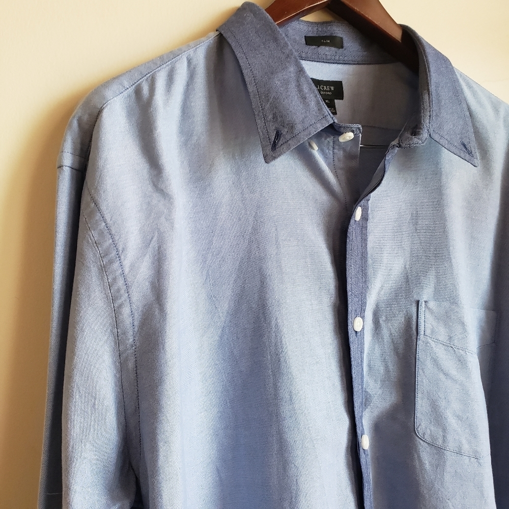 J. Crew Oxford Slim Contrast Collar Dress Shirt XL - Picture 4 of 5